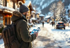 station de ski dans les alpes